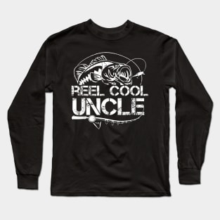 Reel Cool Uncle Fishing Daddy Fathers Day Dad For Men Long Sleeve T-Shirt